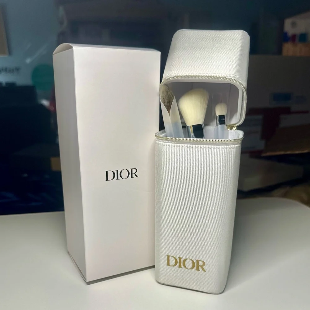 Dior Limited Edition 3 Piece Black and White Makeup Brush Set with Case NWB  GWP - Picture 10 of 15